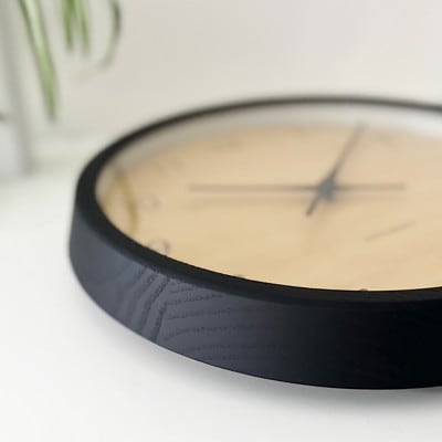 KATOMOKU Muku clock ブラック km-83BK 木製 掛け時計