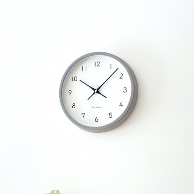 KATOMOKU Muku clock グレー km-104GR 木製 掛け時計