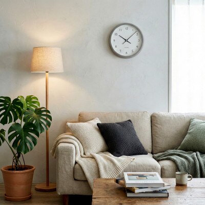 KATOMOKU Muku clock グレー km-104GR 木製 掛け時計