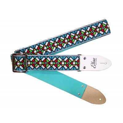 ギターストラップ】 Elara Straps Stained Glass Pacific Blue | お 