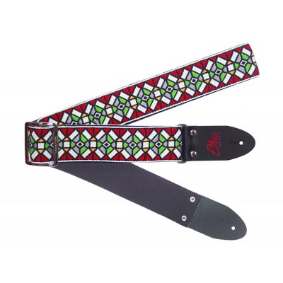 【ギターストラップ】 Elara Straps Stained Glass Red(Black)