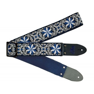 【ギターストラップ】 Elara Straps Zinnia Elegans Blue
