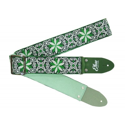 【ギターストラップ】 Elara Straps Zinnia Elegans Green