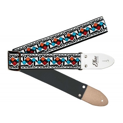 【ギターストラップ】 Elara Straps Maze Dice White