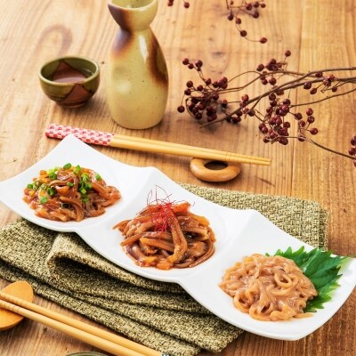 スルメイカ 肝醤油漬け 春シマメ 3種食べ比べセット おつまみ 小分け CAS 冷凍