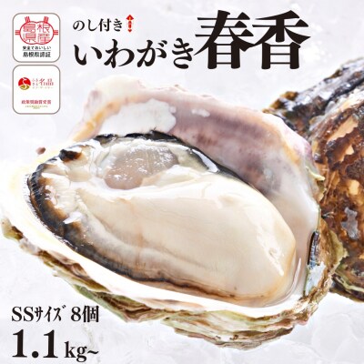 【のし付き】いわがき春香 1.1kg～1.3kg SSサイズ8個 岩牡蠣 牡蠣 かき CAS冷凍