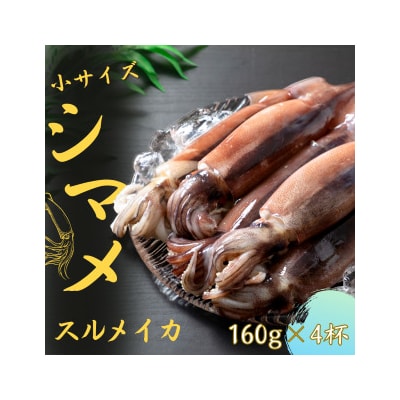 【朝どれシマメ 小サイズ丸ごと4杯セット】160g×4杯