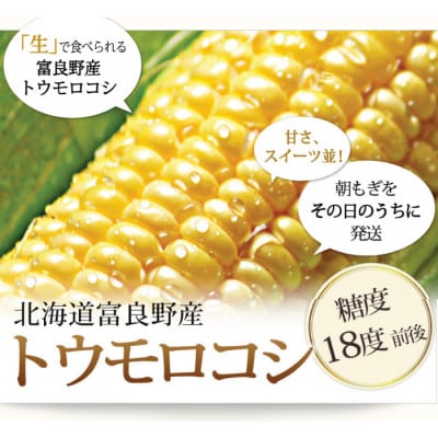 「生」で食べられる!北海道富良野産　トウモロコシ　ふらのイエロー　10本入り