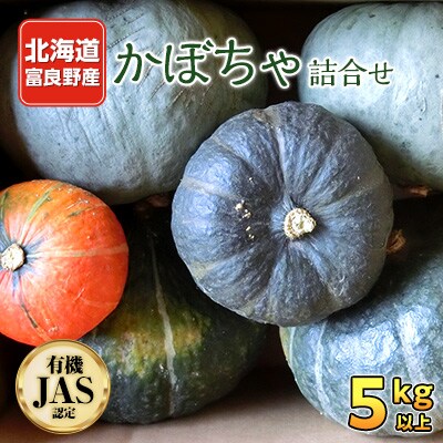 【先行受付】富良野産かぼちゃ詰合せ5kg以上 【JAS認証　有機栽培】