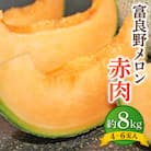 【先行受付　2026年発送】富良野メロン赤肉　大箱約8kg(4玉～6玉入り)