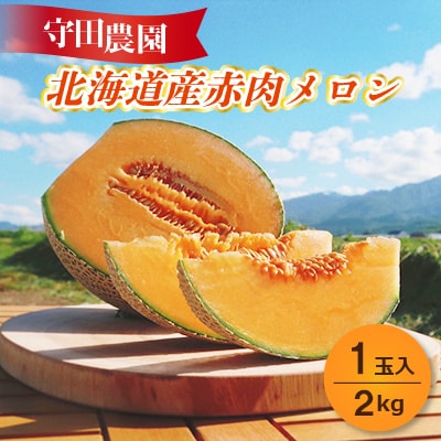 北海道富良野産 赤肉メロン 1玉入り　2kg
