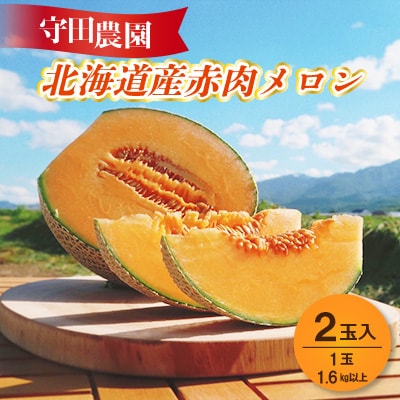 北海道富良野産赤肉メロン 1.6kg以上×2玉
