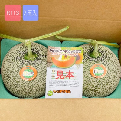 【美味‼秋のメロン】富良野メロン(レッド113)赤肉(2.0～2.5kg)×2玉入　糖度15度以上
