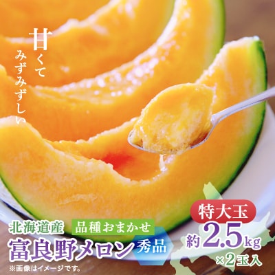 【人気上昇中】富良野メロン(赤肉) 秀品2玉 計5kg～