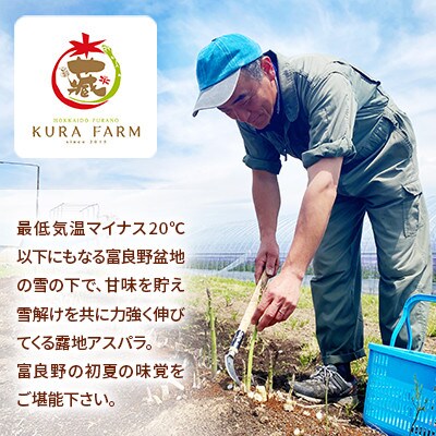 富良野市産 アスパラ 緑・紫(LMサイズ混合 計2kg) 食べ比べ〈藏ファーム〉