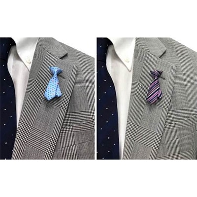 シルク100%のミニネクタイ「p-Tie」2柄セット(ブルー系) | お礼品詳細