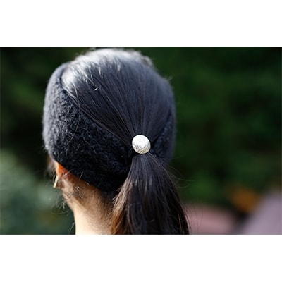 【伸び】花や葉脈をモチーフにしたシルバー925製ヘアゴム