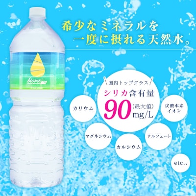 □霧島連山の天然シリカ水　bioraシリカプラス2000ml×12本