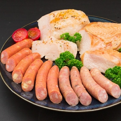 ◆宮崎県産ウインナー5種・チキンハム2種セット(合計1.15kg)
