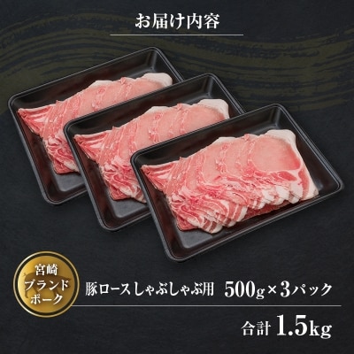 ◆宮崎ブランドポーク　ロースしゃぶしゃぶ用(合計1.5kg)
