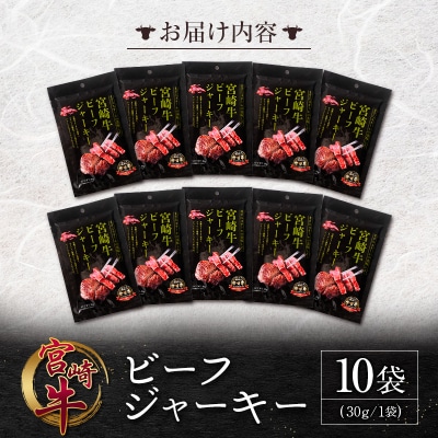 宮崎牛 ビーフジャーキー 10袋 (30g×10袋) おつまみ 宮崎県産