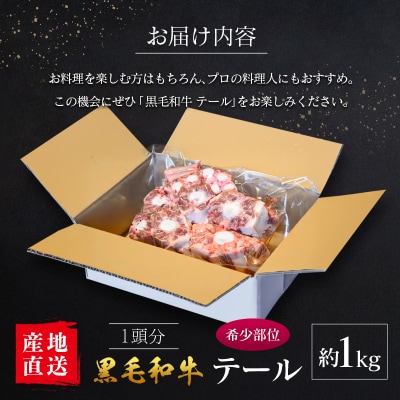 【産地直送】宮崎県産 黒毛和牛 テール 1本 約1kg