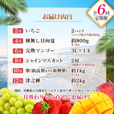 【偶数月6回定期便】南国宮崎産人気フルーツ詰め合わせ(B-2コース M220)