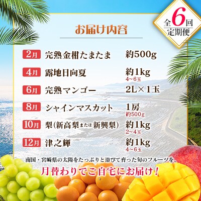 【偶数月6回定期便】南国宮崎産人気フルーツ詰め合わせ(C-2コース M320)