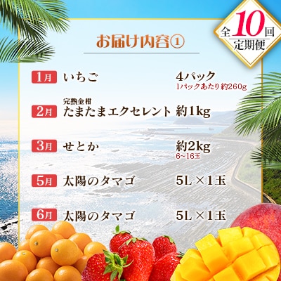 【10回定期便】南国宮崎産人気フルーツ詰め合わせ(E-1コース M500)