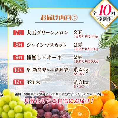 【10回定期便】南国宮崎産人気フルーツ詰め合わせ(E-1コース M500)