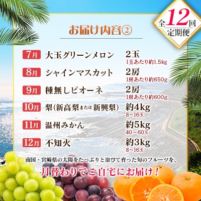 【12回定期便】南国宮崎産人気フルーツ詰め合わせ(Aコース M100)