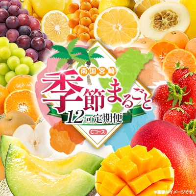 【12回定期便】南国宮崎産人気フルーツ詰め合わせ(Cコース M300)