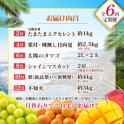 【偶数月6回定期便】南国宮崎産人気フルーツ詰め合わせ(A-2コース M120)