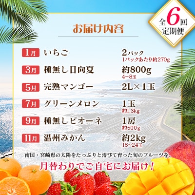 【奇数月6回定期便】南国宮崎産人気フルーツ詰め合わせ(C-1コース M310)