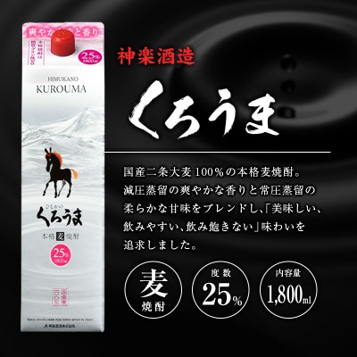 宮崎県産「本格麦焼酎」3本セット ひむかのくろうま・長期貯蔵酒ひむかのくろうま・いいとも 25度 