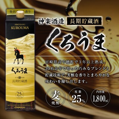宮崎県産「本格麦焼酎」3本セット ひむかのくろうま・長期貯蔵酒ひむかのくろうま・いいとも 25度 
