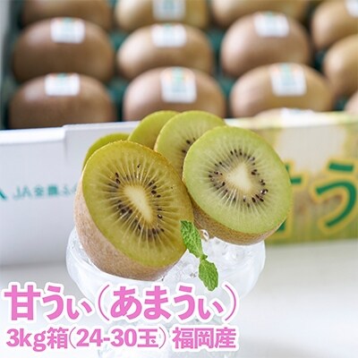 福岡限定!ブランドキウイ「甘うぃ(あまうぃ)」約3kg箱(24-30玉)(篠栗町)