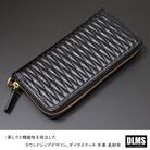 美しさと機能性を両立したラウンドジップデザイン、ダイヤステッチ 牛革 長財布