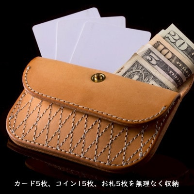 博多の職人の手仕事が光る‐Made in Hakata-コンパクトトラッカーウォレット ヌメ ダイヤ