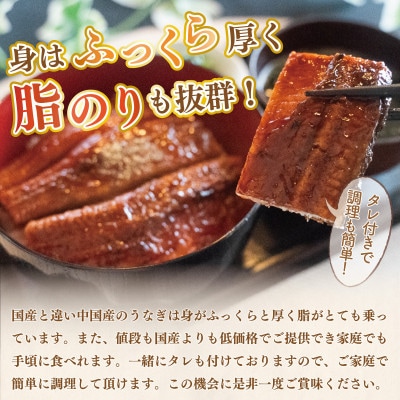 中国産 うなぎの蒲焼3尾 タレ付き(頭付き)