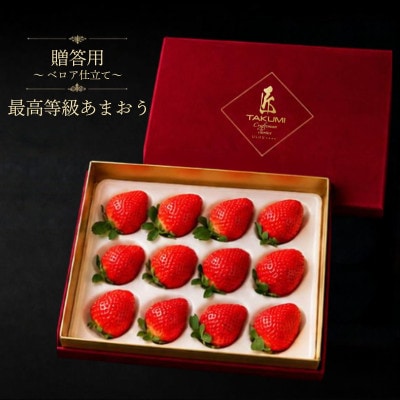【2026年12月～順次】あまおうベロアEX等級(プレミアム化粧箱)12粒 約400g (篠栗町)