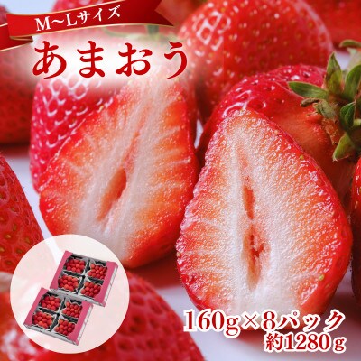 【2027年3月～4月発送】うるう農園のあまおう(MLサイズ)約160g×8P(約1280g)