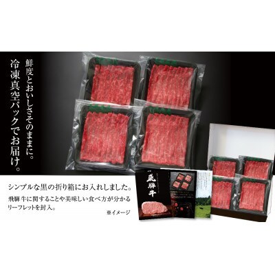 飛騨牛 赤身スライス(すき焼き/しゃぶしゃぶ)600g　小分け 冷凍真空パック MZ003