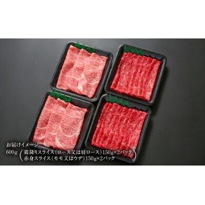 飛騨牛霜降り・赤身スライスセット(すき焼き/しゃぶしゃぶ)600g　小分け冷凍真空パック MZ004