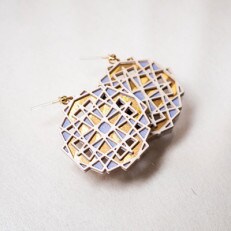 金箔/紙の耳飾り 『練(ren)』 fuji gold 樹脂ピアス