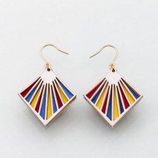紙の耳飾り 『天(ten)』 primary colors 14kgf金属ピアス