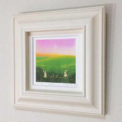 栗乃木ハルミ版画額装品「出会い」