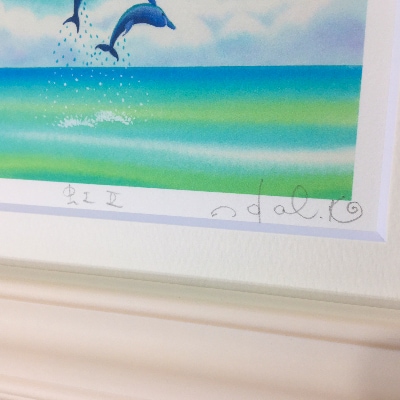 栗乃木ハルミ版画額装品「虹2」