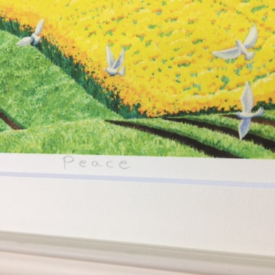 栗乃木ハルミ版画額装品「peace」