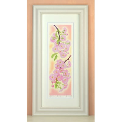 栗乃木ハルミ版画額装品「さくら」
